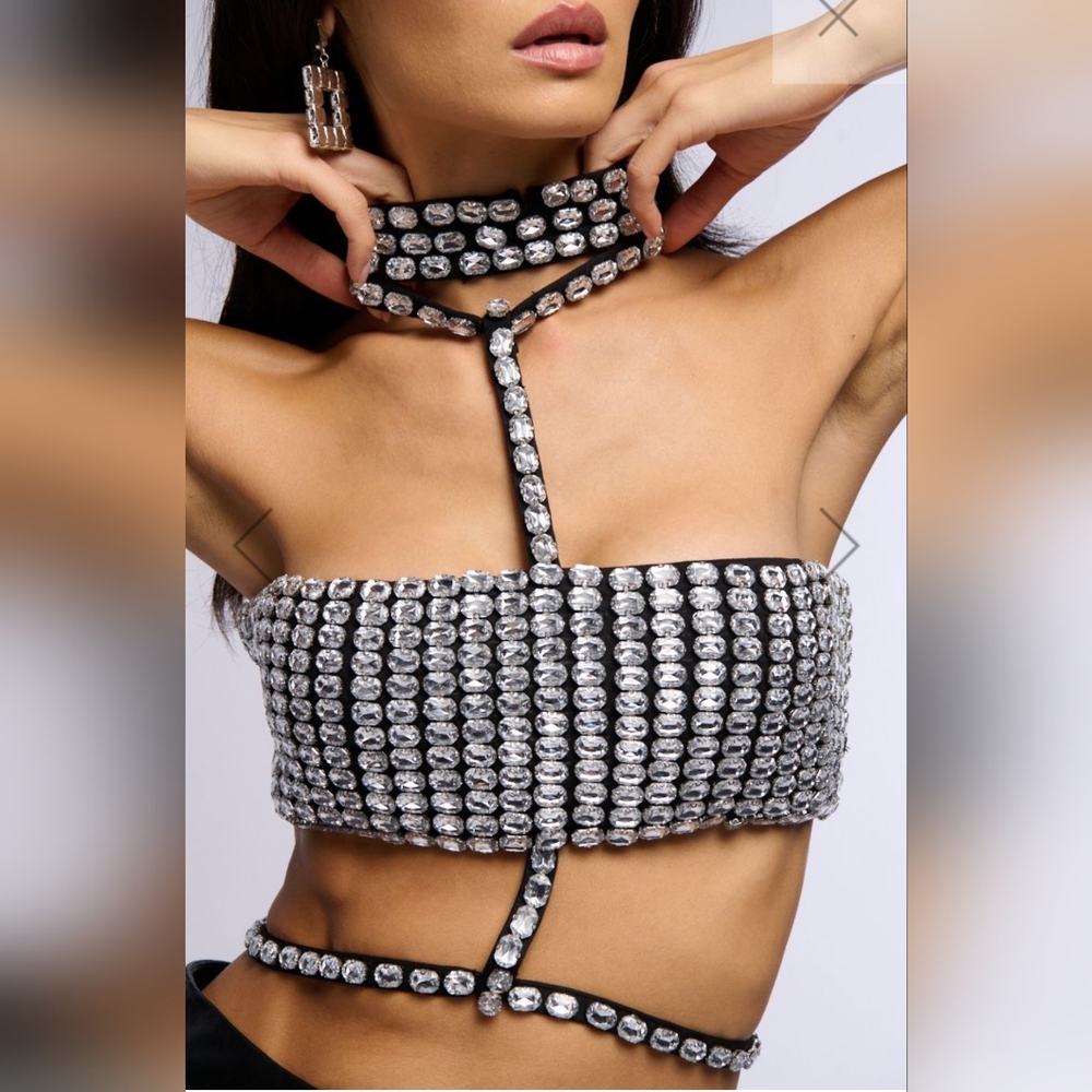 Rhinestone Crop Top